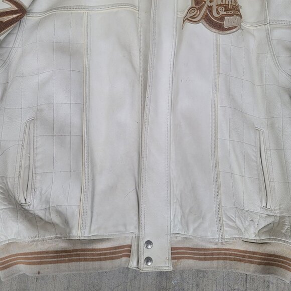 VINTAGE AVIREX New York leather Varsity Jacket Hip Hop 1990s US MEN'S Size 6XL - Picture 3 of 14